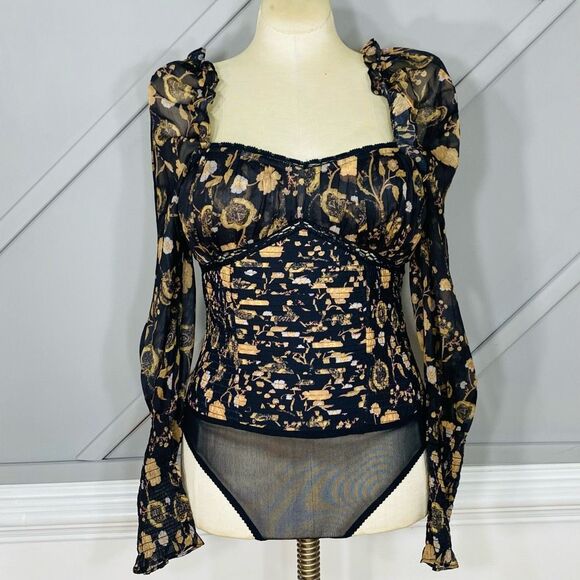 New Free People Intimately Brunch Date Bodysuit Sweetheart Neckline Size S - Picture 5 of 15